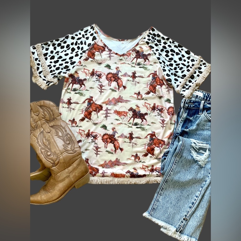 NWT! Rodeo Dreams Fringe Top